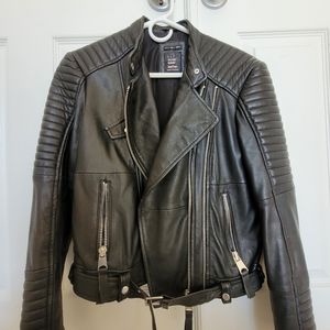 Zara TRF Leather Moto Jacket L